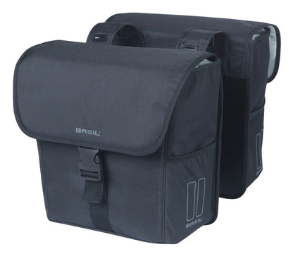 Basil fietstas dubbel Go zwart 32L