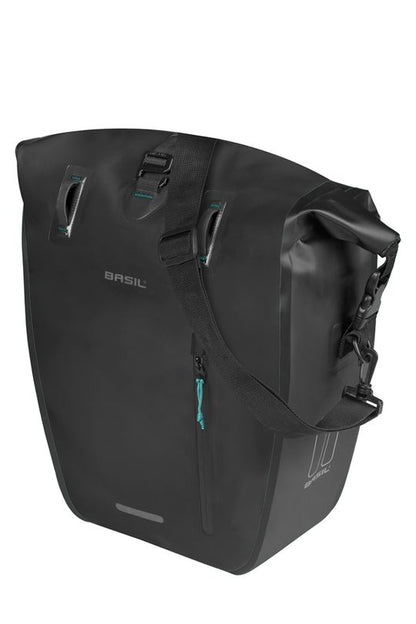 Basil fietstas enkel Rivo L MIK Hooks zwart 25-31L