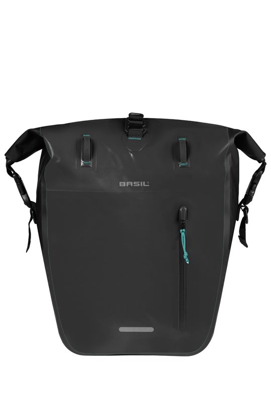 Basil fietstas enkel Rivo L MIK Hooks zwart 25-31L