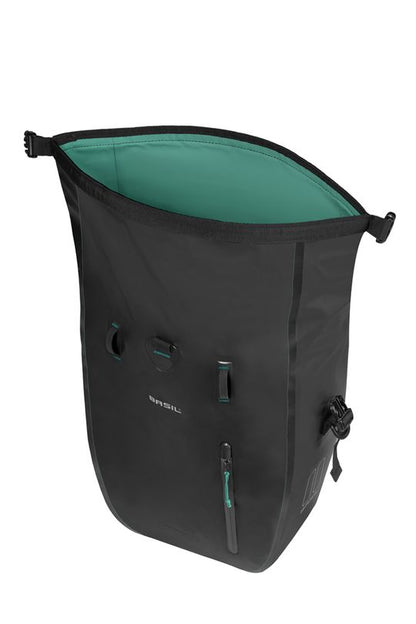 Basil fietstas enkel Rivo L MIK Hooks zwart 25-31L