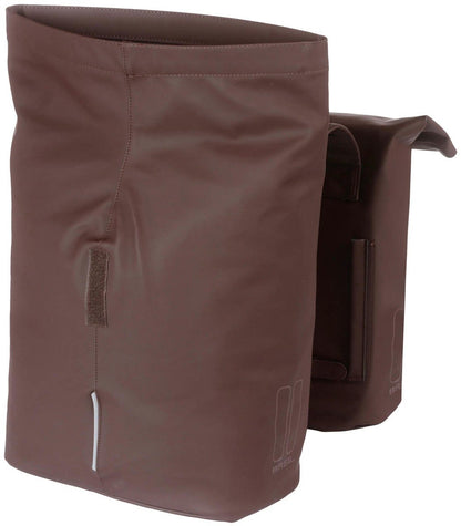 Basil fietstas dubbel City roasted brown 28-32L